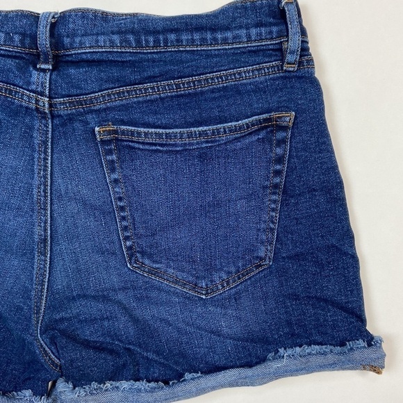 Loft High Rise Shortie Raw Hem Rolled 4 inch inseam denim jean shorts - Picture 12 of 15